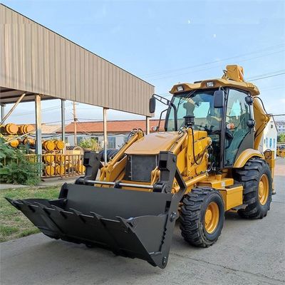 Zware machines Front End Loader Backhoe Met Front Bucket Hoog Efficiëntie